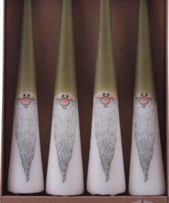 4-pk Adventslys "Langskæg" Grøn