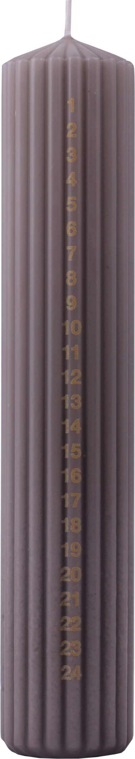 Rillet Kalenderlys – Mørk Sand