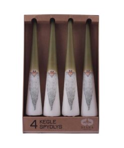 4-pk Adventslys "Langskæg" Grøn